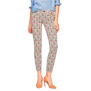 J Crew Floral Toothpick Ankle Skinny Jeans Stretchy Colorful Cottagecore
